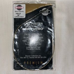 Knitting Needles Skacel Addi Turbo. Size US # 5 16”